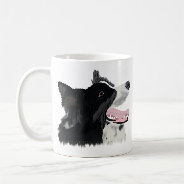 Süßer Border Collie Hund Kaffeetasse (Links)