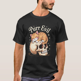 Süßer Böser Orangefarbener Kater auf Zucker-Schäde T-Shirt