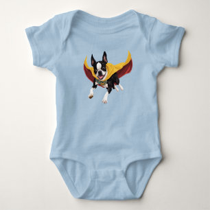 Süßer Boston Terrier Superheld Baby Strampler