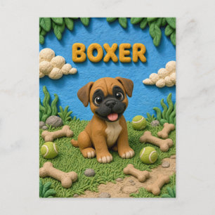 Süßer Boxer-Welpe, Babyhund Postkarte