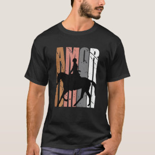 Süßer Brauner Amor Pferdereiten Lebensmotivations  T-Shirt