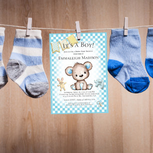 Süßer Brauner Bär Baby Junge Picknick Baby Shower Einladung