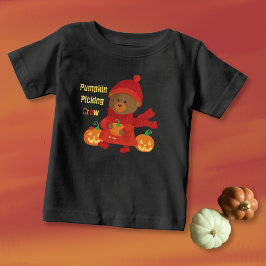 Süßer brauner Bär mit Kürbis-Kleinkind-T-Shirt Baby T-shirt