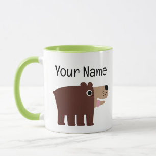 Süßer brauner Bärenjungtier-Cartoon personalisiert Tasse