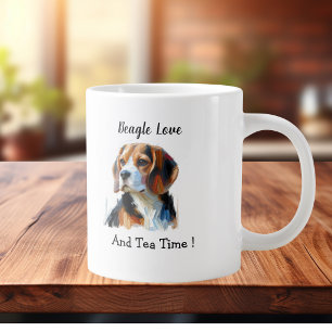 Süßer Brauner Beagle Personalisieren Jumbo-Tasse