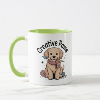 Süßer brauner Hund Künstler Garn Pinsel Creative P Tasse