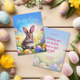 Süßer brauner Osterbabyhase Feiertagskarte