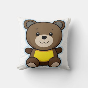 Süßer brauner Teddybär Cartoon Kissen