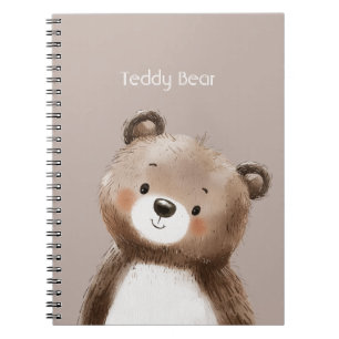 Süßer Brauner Weißer Teddybär Notizblock