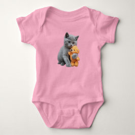 Süßer britischer Kurzhaar-Teddy Baby Strampler