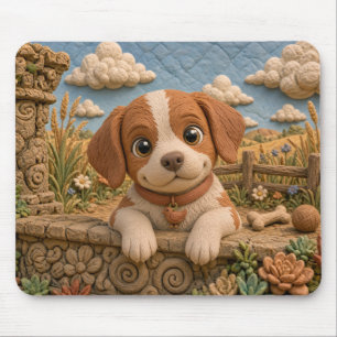 Süßer Brittany Spaniel Welpe, Baby Hund Mousepad