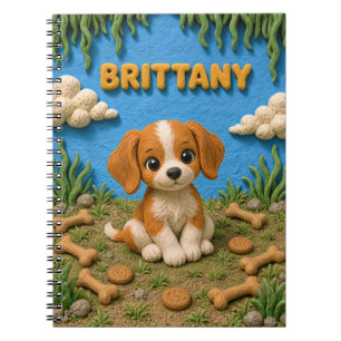 Süßer Brittany-Spaniel-Welpe, Babyhund Notizblock