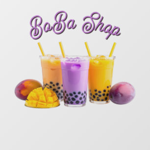 Süßer Bubble Tea, Boba-Tee Fensteraufkleber