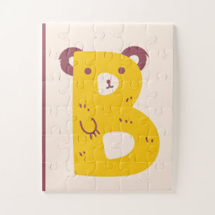 Süßer Buchstabe "B" Bär Alphabet Kunst Druck