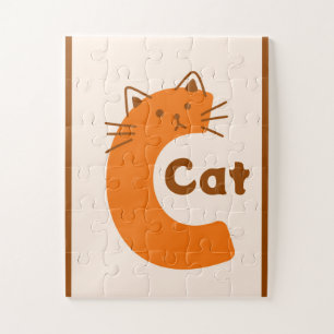 Süßer Buchstabe "C" Katzen-Alphabet-Kunst-Druck