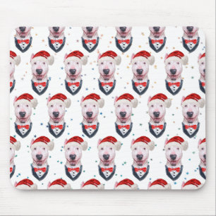 Süßer Bull Terrier Hund Weihnachtsmuster Mousepad