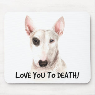 Süßer Bull Terrier Welpe Hundeliebhaber Wasserfarb Mousepad