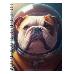 Süßer Bulldog-Astronauten-Notizblock Notizblock