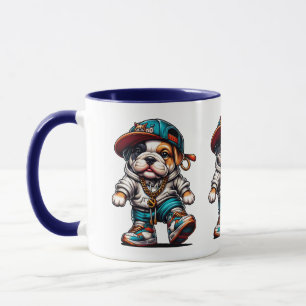 Süßer Bulldoggen-Welpe Streetwear Hund Tasse