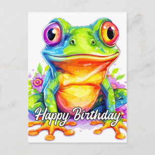 Süßer Bunter Kleiner Frosch Postkarte
