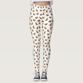 Süßer, bunter Schmetterlingsdruck auf Weiß Leggings