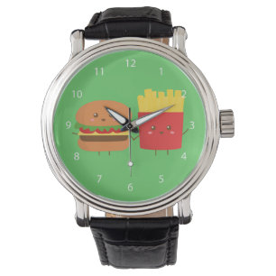 Süßer Burger und Pommes, Freunde für immer Armbanduhr