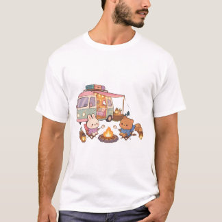 Süßer Camper Van Lagerfeuer Marshmallow Van Leben T-Shirt