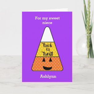 Süßer Candy Corn Frohes Halloween Nichte Karte