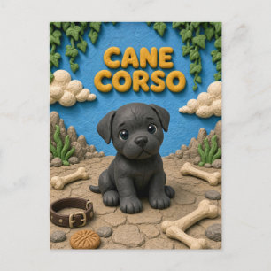 Süßer Cane-Corso-Welpe, Babyhund Postkarte