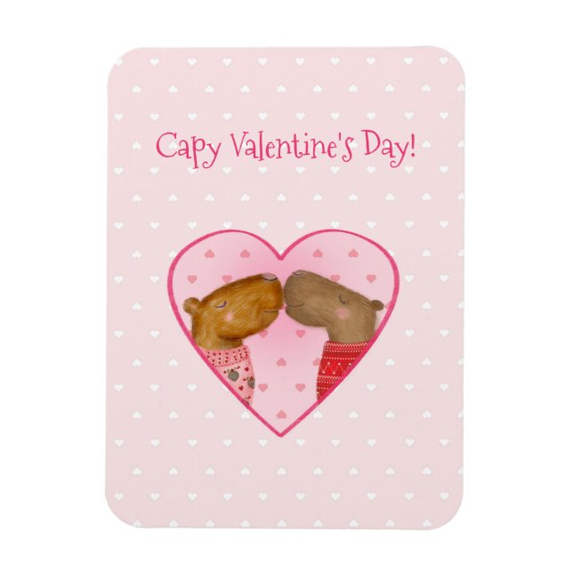 Süßer Capybara Valentinstag Magnet (Vertikal)