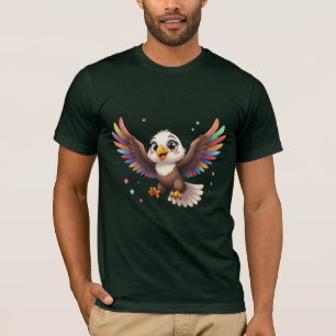Süßer Cartoon-Adler im Flug – Freundliche Vektor-K T-Shirt