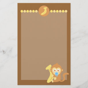Süßer Cartoon-Baby-Affe mit Banane Briefpapier