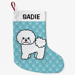Süßer Cartoon Bichon Frise Hund Kleiner Weihnachtsstrumpf