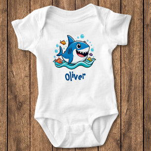 Süßer Cartoon-Blauer Hai Baby Strampler
