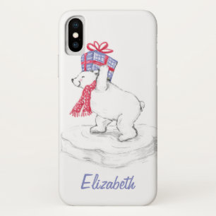 Süßer Cartoon-Eisbär mit Weihnachtsgeschenken title_seo2