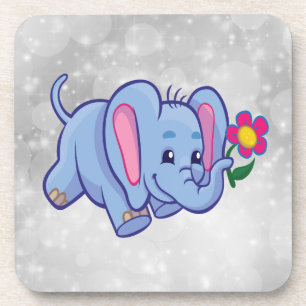 Süßer Cartoon-Elefant Getränkeuntersetzer