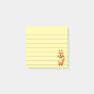 Süßer Cartoon-Fuchs Tier Linien 3x3 Post-it Klebezettel
