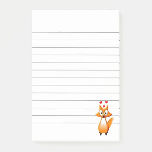 Süßer Cartoon-Fuchs Tier Linien Post-it Klebezettel