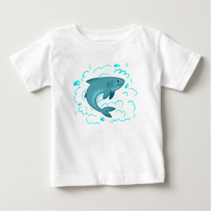Süßer Cartoon-Hai Lustiges Meeres-Tier Baby T-shirt