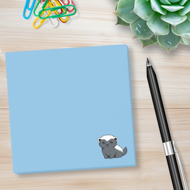 Süßer Cartoon-Honigdachs Blau Post-it Klebezettel (Von Creator hochgeladen)