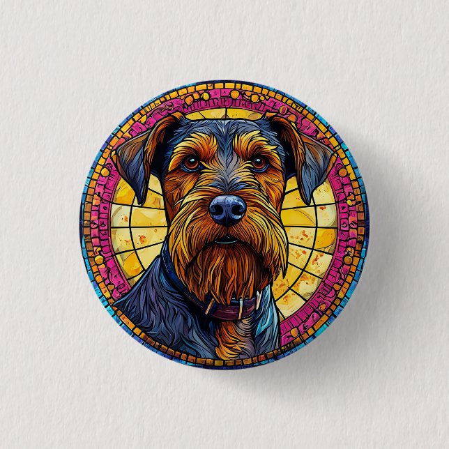 Süßer Cartoon-Hund Button (Vorderseite)