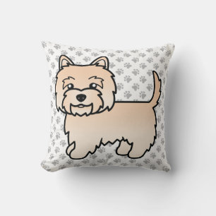 Süßer Cartoon-Hund Cream Cairn Terrier Kissen
