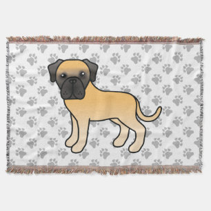 Süßer Cartoon-Hund der englischen Mastiff-Rasse Re Decke