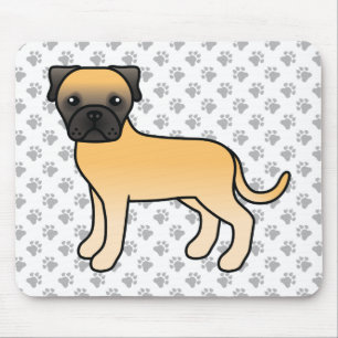 Süßer Cartoon-Hund der Rasse Bullmastiff in Rehfar Mousepad