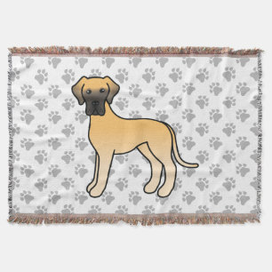 Süßer Cartoon-Hund der Rasse Fawn Great Dane Decke