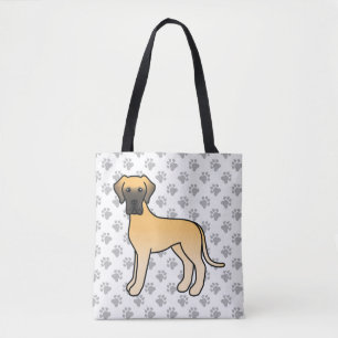 Süßer Cartoon-Hund der Rasse Fawn Great Dane Tasche