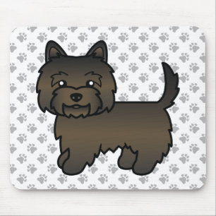 Süßer Cartoon-Hund, dunkel getigerter Cairn Terrie Mousepad
