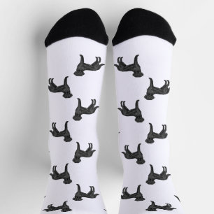 Süßer Cartoon-Hund in Schwarz Labrador Retriever O Socken