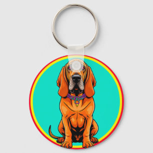 Süßer Cartoon-Hund mit Halsband Schlüsselanhänger