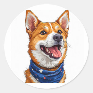 Süßer Cartoon-Hund Runder Aufkleber